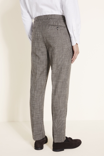 Tailored Fit Brown Puppytooth Trouser