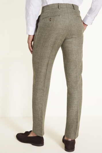 Tailored Fit Sage Linen Trousers