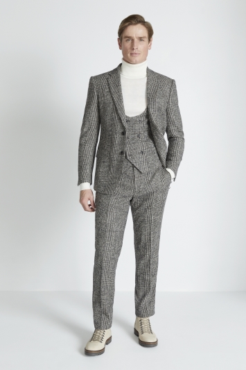 Slim Fit Brown Check Jacket 