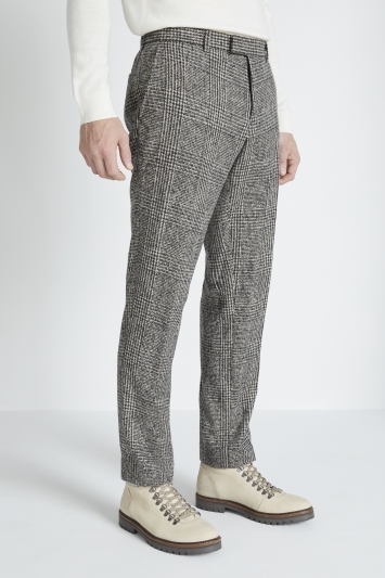 Slim Fit Brown Check Trousers
