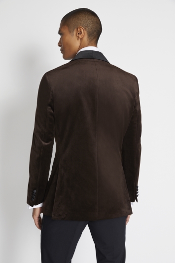 Tailored Fit Brown Velvet Dress Jacket