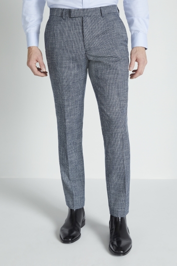 Slim Blue Puppytooth Trousers