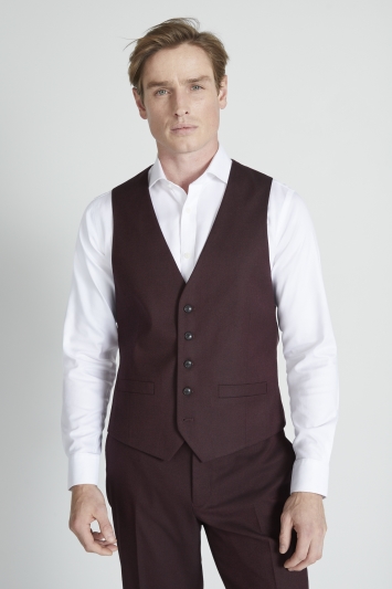 Tailored Fit Fig Flannel Waistcoat