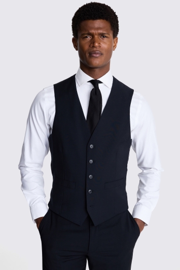Tailored Fit Performance Black Waistcoat
