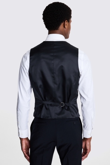 Tailored Fit Black Waistcoat