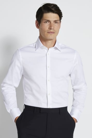 Regular Fit White Jacquard Shirt
