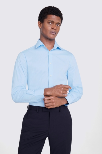Tailored Fit Blue Performance Stretch Shirt