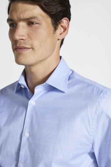Tailored Fit Sky Check Shirt 