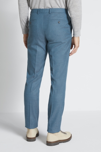 Slim Fit Teal Flannel Trousers