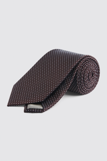Chocolate Pindot Silk Tie