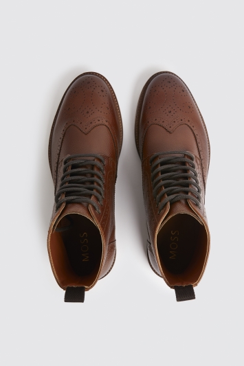 Tan Brogue Boot