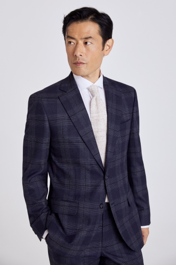 Tailored Fit Blue with Black Check Jacket