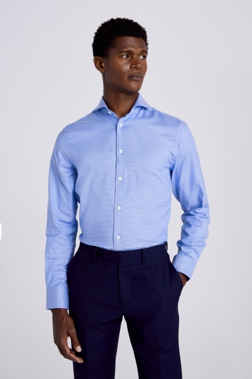 Tailored Fit Blue Dobby Shirt