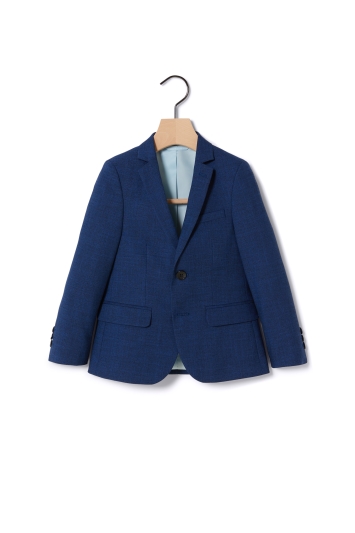 Boys Blue Slub Suit Jacket