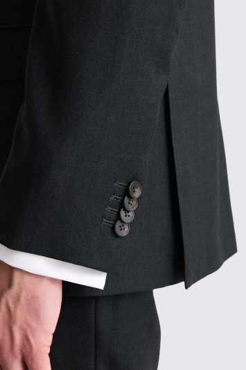 Moss Custom Made Charcoal Twill Suit In Grey