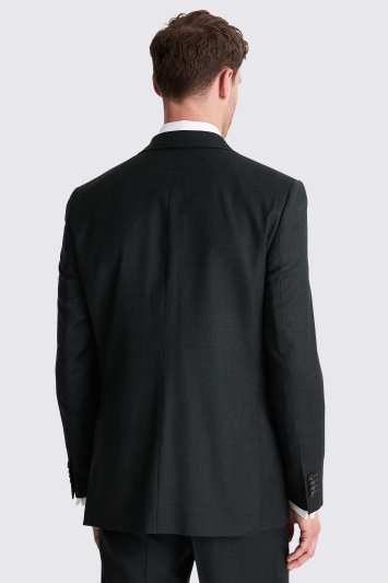Moss Custom Made Charcoal Twill Suit In Grey