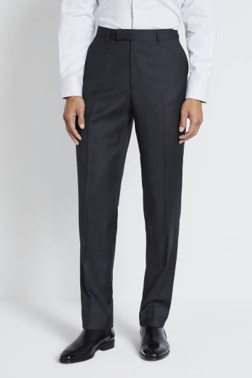 Regular-Fit Charcoal Twill Trousers