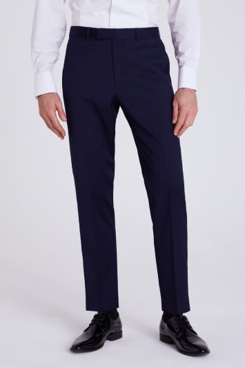 Tailored Fit Navy Twill Tuxedo Trousers