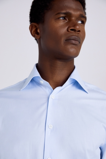 Tailored Fit Sky Blue Prince of Wales Check Shirt