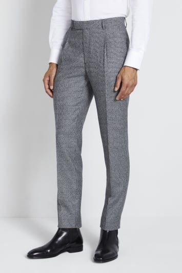 Slim Fit Black and White Puppytooth Trouser