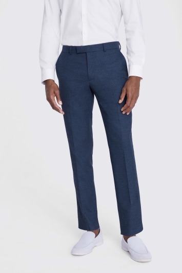 Slim Fit Blue Flannel Trousers