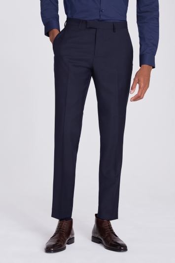 Tailored Fit Navy Wool Trousers