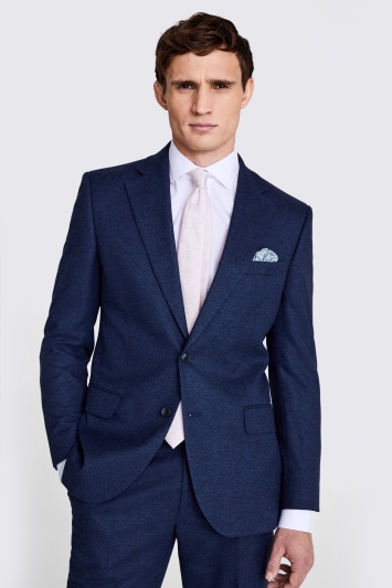 Tailored Fit Blue Flannel Suit Jacket