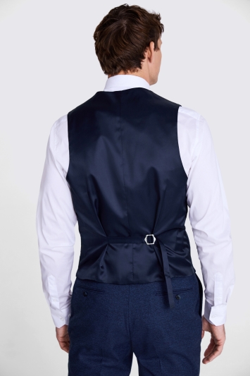 Tailored Fit Blue Flannel Waistcoat