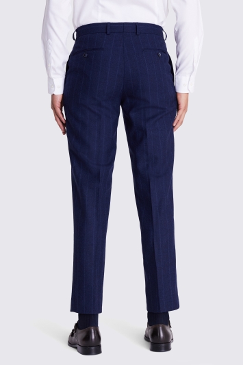 Regular Fit Blue Stripe Trousers