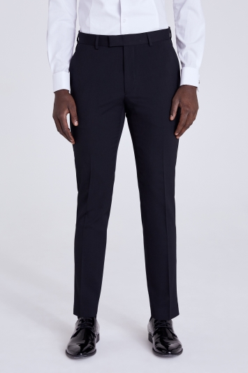 Tailored-Fit Black Tuxedo Trousers