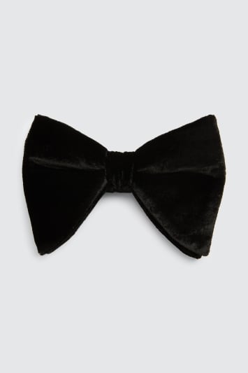 Black Floppy Velvet Bow Tie