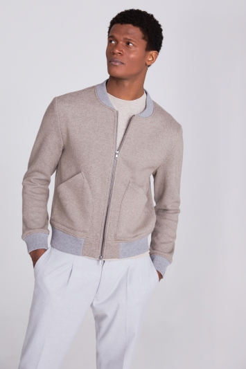 Taupe Knit Bomber 