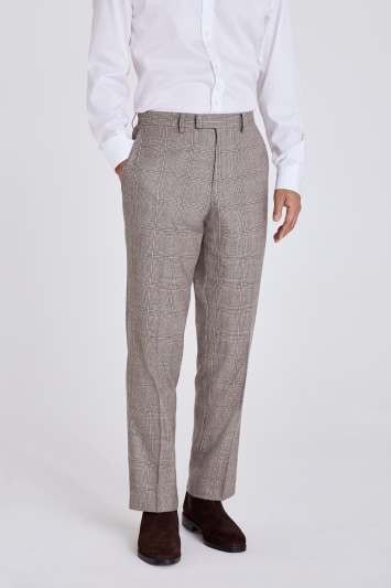 Performance Regular Fit Neutral Check Trousers 