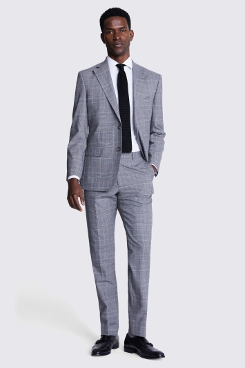 Tailored Fit Grey Check Performance Jacket 