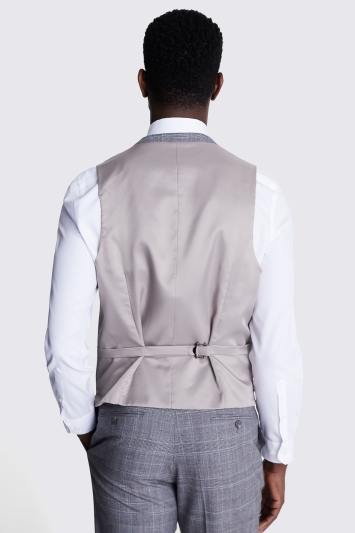 Tailored Fit Grey Check Performance Waistcoat