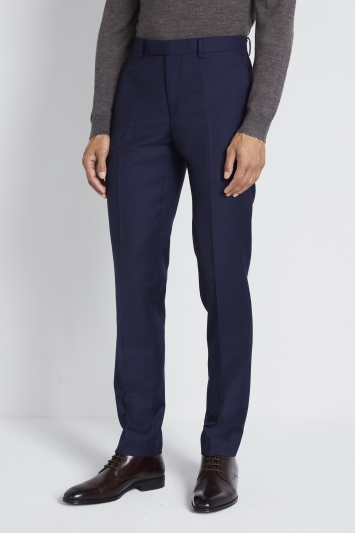 Tailored-Fit Navy Panama Trousers 