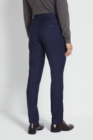 Tailored-Fit Navy Panama Trousers 