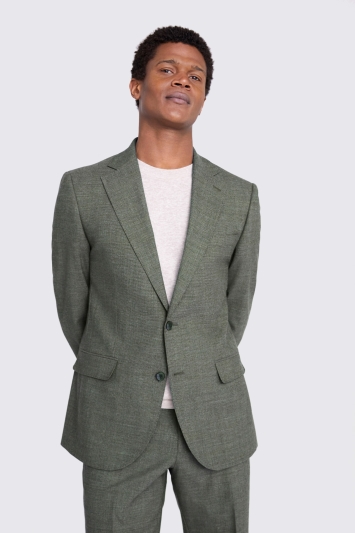 Tailored Fit Green Puppytooth Performance Suit Jacket