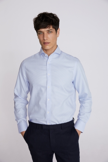 Tailored Fit Sky Textured Non-Iron Shirt