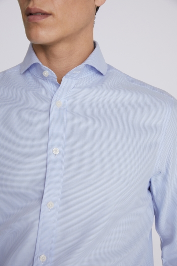 Tailored Fit Sky Textured Non-Iron Shirt