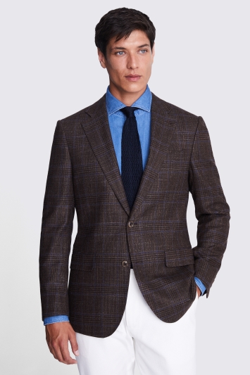 Tailored Fit Brown Texture Jacket