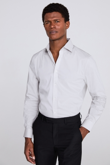 Tailored Fit Grey Stretch Shirt