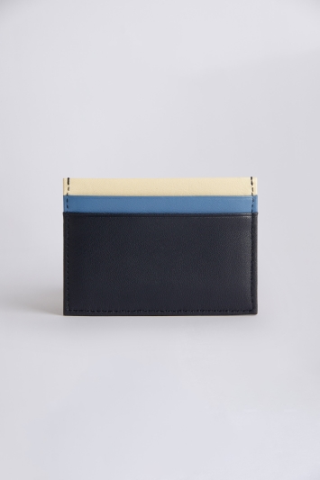 Boss Navy Leather Cardholder