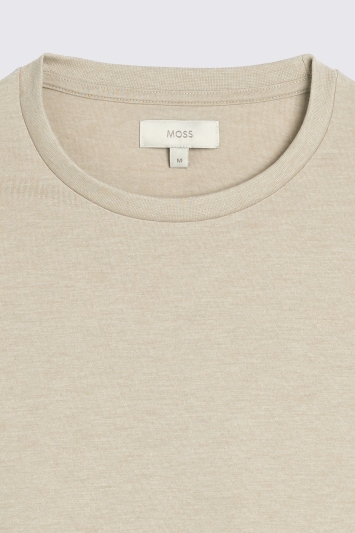 Beige Melange Crew T-Shirt