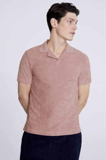 Pink Terry Towelling Skipper Polo