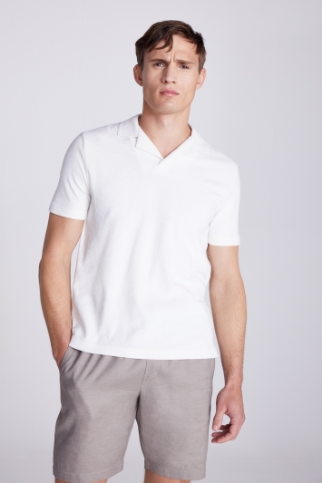 Ecru Terry Towelling Skipper Polo