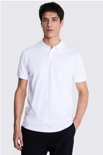 White PiquÃ© Polo Shirt