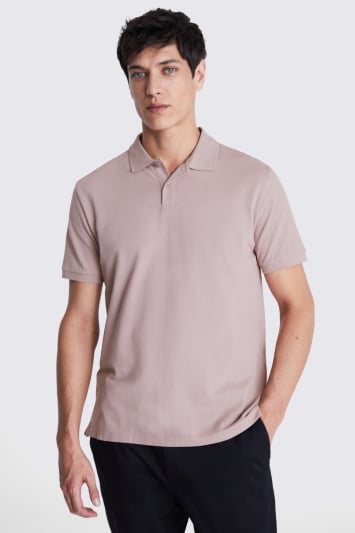 Dusky Pink Piqué Polo Shirt