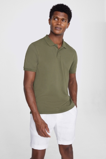 Khaki Piqué Polo Shirt