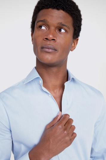 Tailored Fit Sky Herringbone Shirt